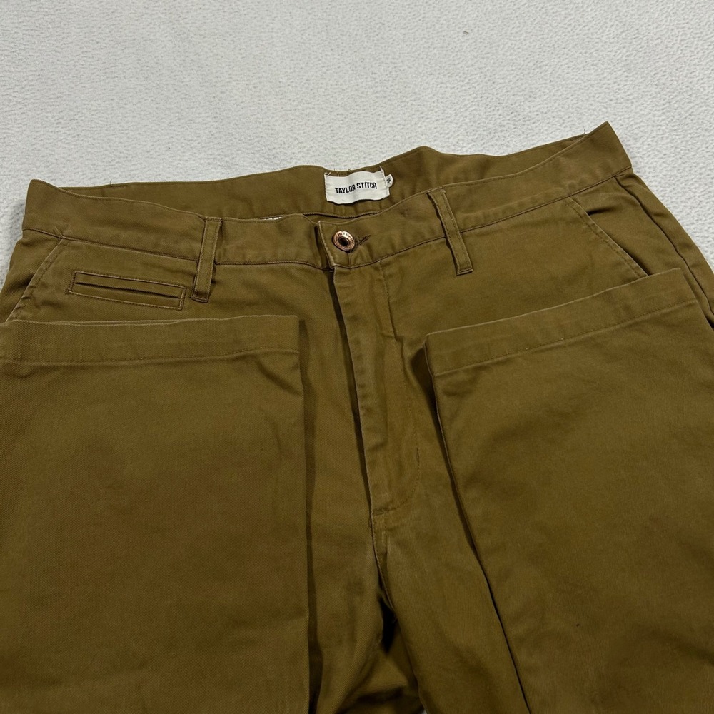 Taylor Stitch Democratic Chino Mens 35 Brown British Khaki Organic Cotton Twill
